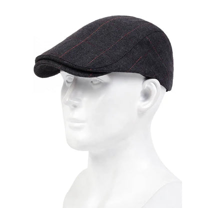 Fashion Plaid Stripe Newsboy Cap for Men Women Flat Ivy Vintage Hat Irish Outdoor Beret Hat - The Clothing Company Sydney