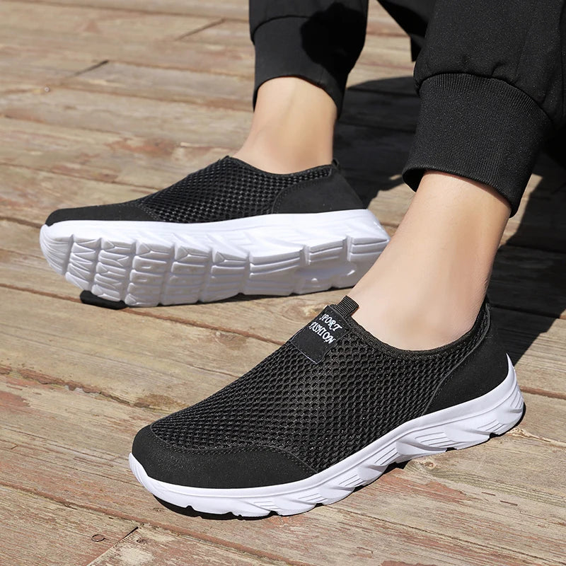 Lightweight Men's Breathable Slip on Casual Sneakers Anti-slip Flats Outdoor Walking Shoes - The Clothing Company Sydney