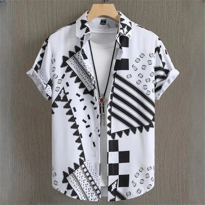 Short-sleeved shirt Floral Print Summer Beach casual men's Shirt - The Clothing Company Sydney