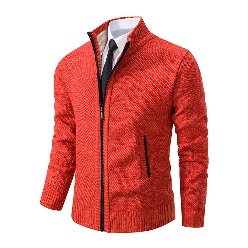 Men's Casual Stand Collar Sweater Zipper Cardigan The Clothing Company Sydney