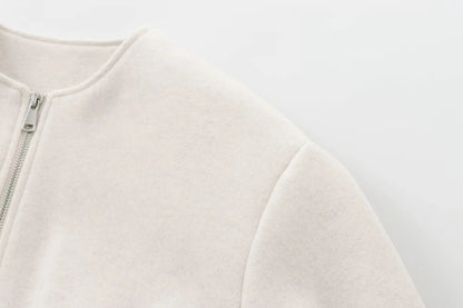 Women's Red Zipper Bomber Jackets Soft Cropped Jackets Long Sleeve Sports Jacket Outerwear The Clothing Company Sydney