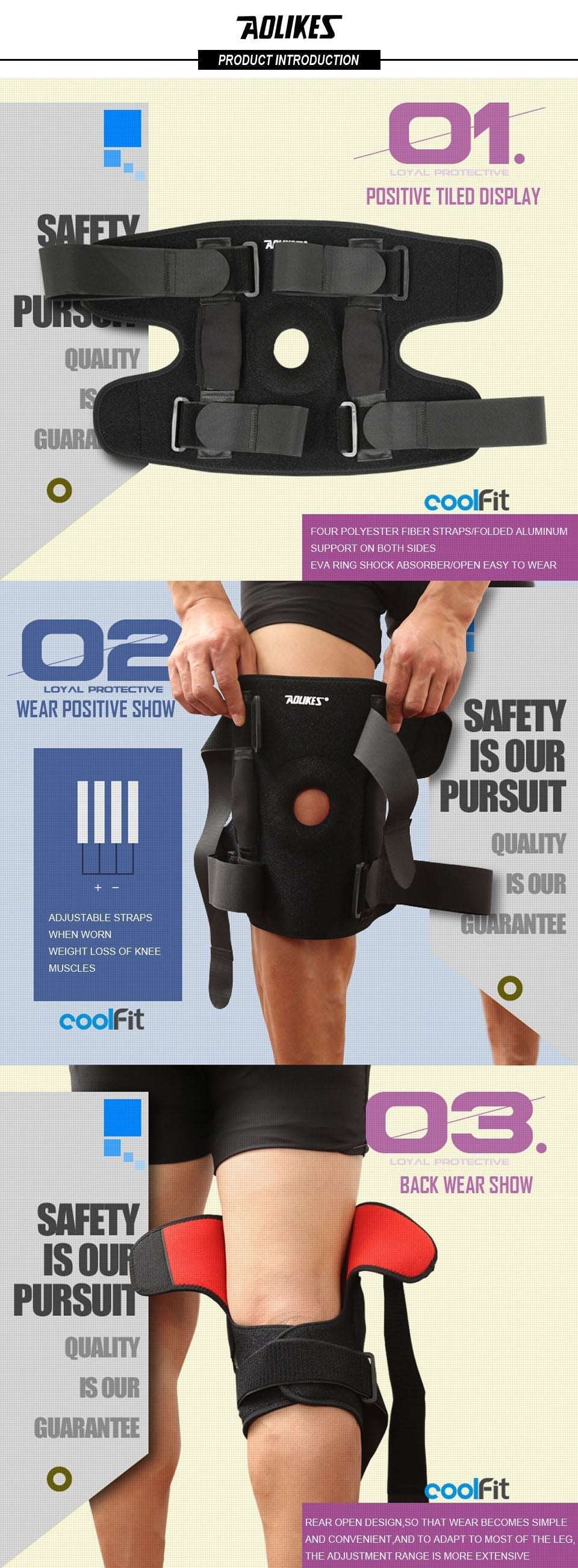 1PC Hiking Cycling Knee Support Protector With Removeble Aluminum Plate 4 Straps For Mountaineering Knee Joint Brace The Clothing Company Sydney