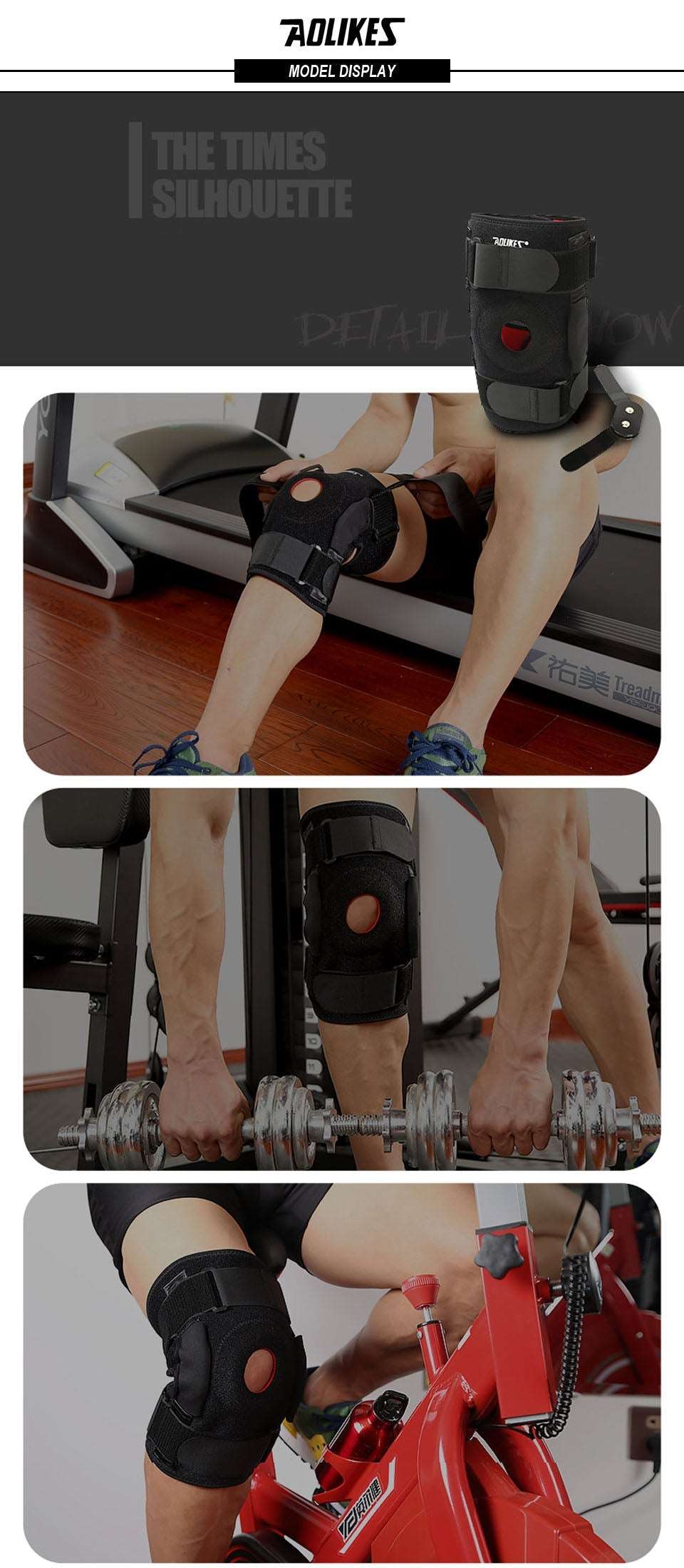 1PC Hiking Cycling Knee Support Protector With Removeble Aluminum Plate 4 Straps For Mountaineering Knee Joint Brace The Clothing Company Sydney