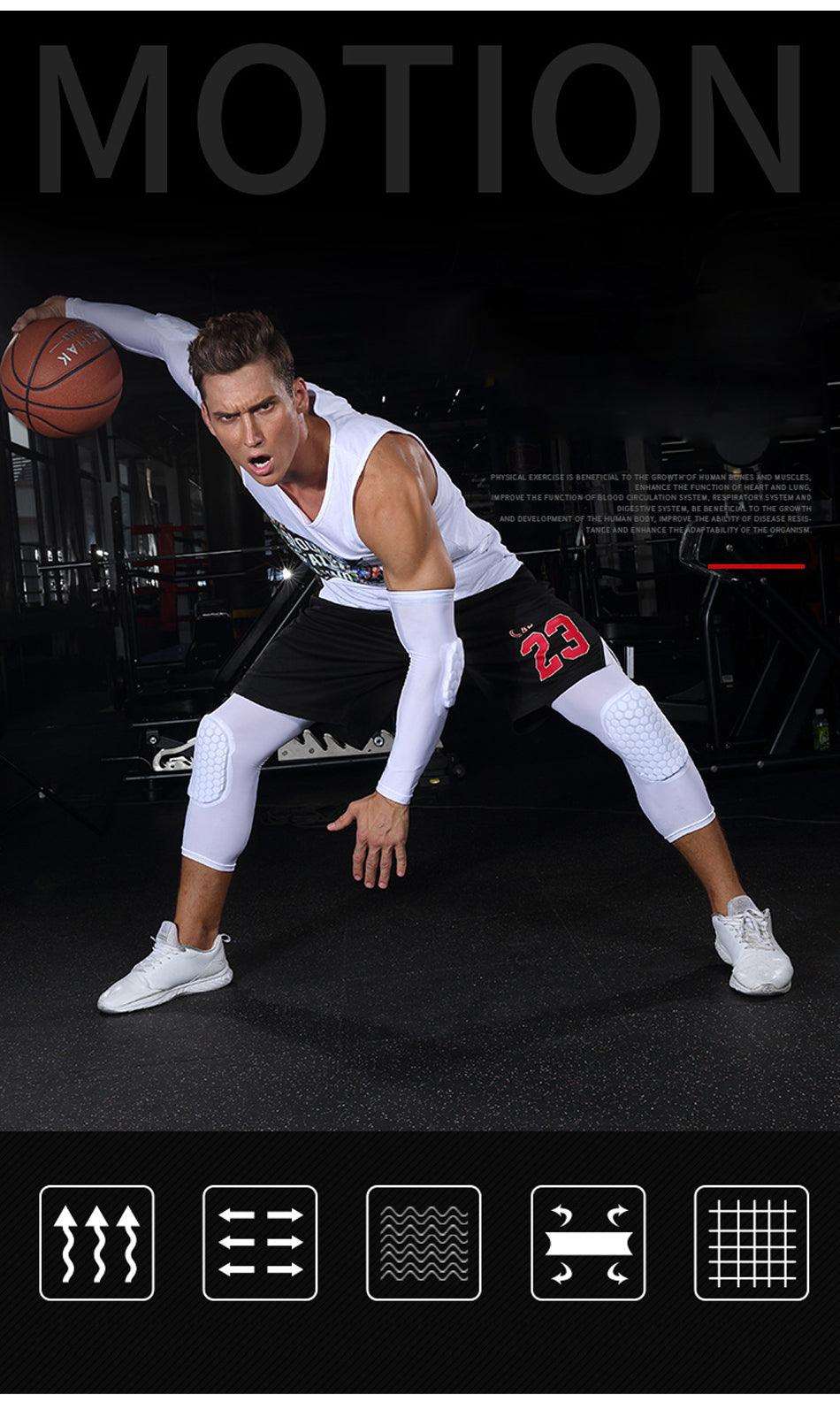 1PC Basketball Knee Pads Protector Compression Sleeve Honeycomb Foam Brace Kneepad Fitness Gear Volleyball Support The Clothing Company Sydney