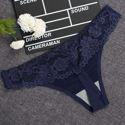 1 piece G-string Thongs Lace Floral Sheer Breathable Low Waist Underwear Soft Lingerie Ice Silk Briefs Seamless Panties The Clothing Company Sydney