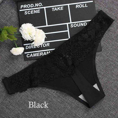 1 piece G-string Thongs Lace Floral Sheer Breathable Low Waist Underwear Soft Lingerie Ice Silk Briefs Seamless Panties The Clothing Company Sydney