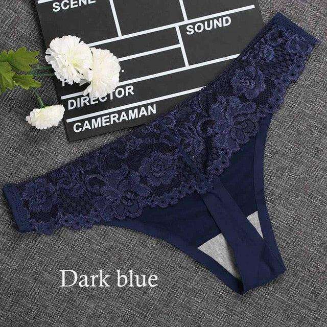 1 piece G-string Thongs Lace Floral Sheer Breathable Low Waist Underwear Soft Lingerie Ice Silk Briefs Seamless Panties The Clothing Company Sydney
