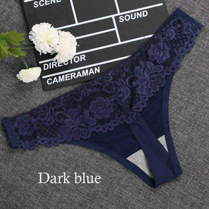 1 piece G-string Thongs Lace Floral Sheer Breathable Low Waist Underwear Soft Lingerie Ice Silk Briefs Seamless Panties The Clothing Company Sydney