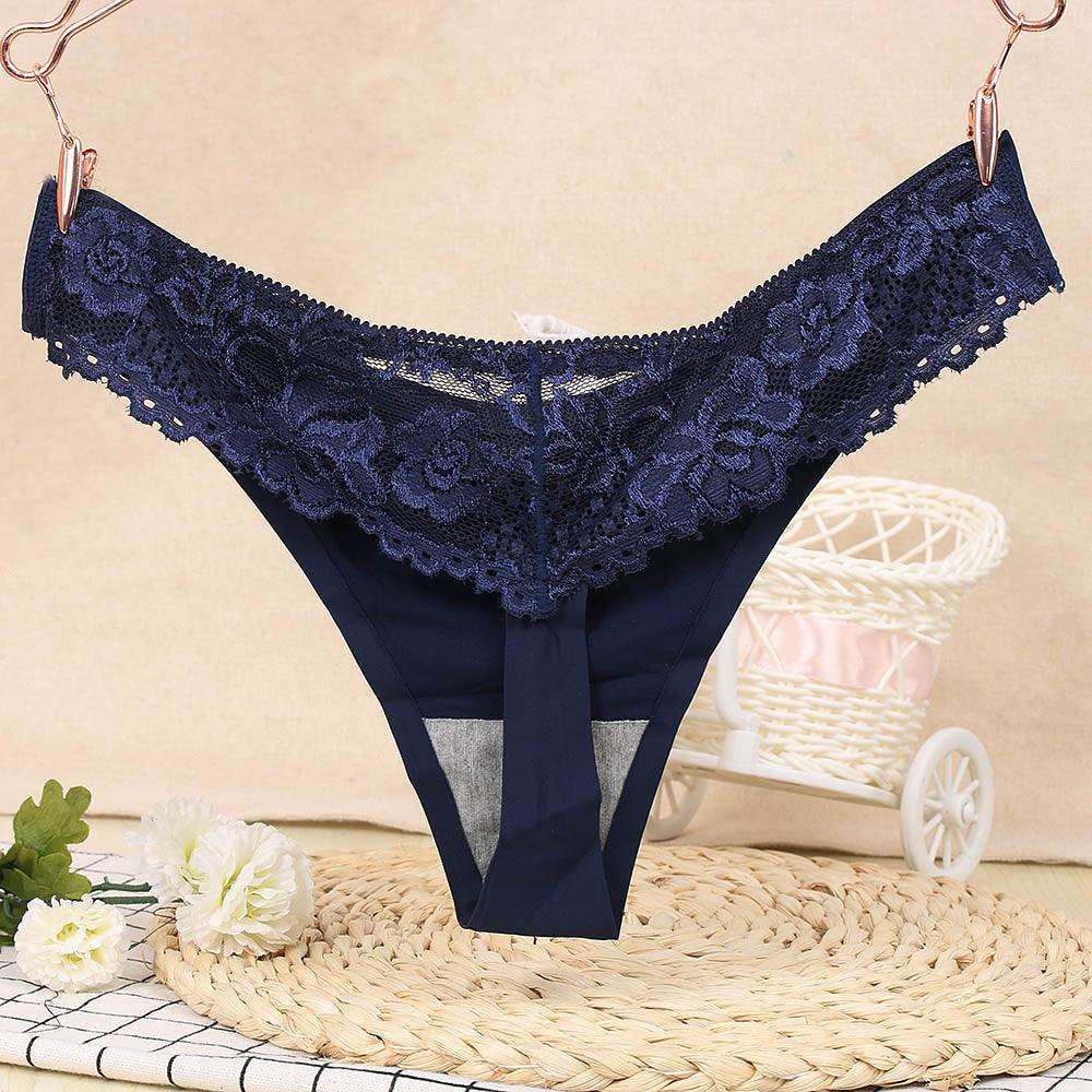 1 piece G-string Thongs Lace Floral Sheer Breathable Low Waist Underwear Soft Lingerie Ice Silk Briefs Seamless Panties The Clothing Company Sydney