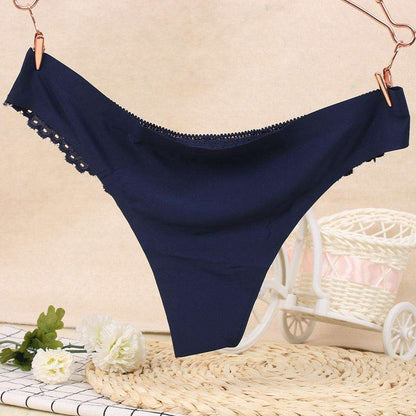 1 piece G-string Thongs Lace Floral Sheer Breathable Low Waist Underwear Soft Lingerie Ice Silk Briefs Seamless Panties The Clothing Company Sydney