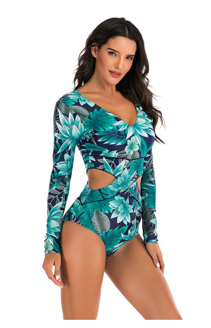 Long sleeve swimwear one piece swimsuit backless jumpsuit swim suit Bathing Suit beach wear Bodysuit Monokini The Clothing Company Sydney