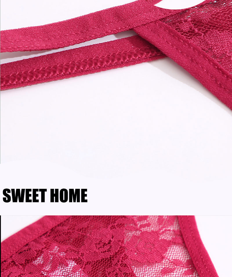 2 Pack Set Women's Lace Panties Low Waist G-String Underwear Solid Hollow Out Transparent Thong Soft Breathable Lingerie The Clothing Company Sydney