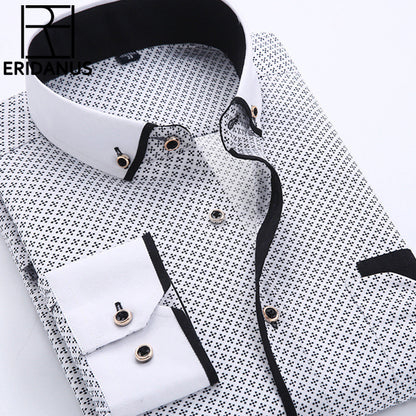 Long Sleeve Slim Men Dress Shirt Autumn New Fashion Designer Solid Male Clothing Fit Business Shirts The Clothing Company Sydney