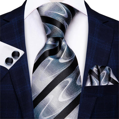 3 Piece 8.5cm Business Solid Paisley 100% Silk Men's Tie Neck Strip Ties for Men Formal Luxury Wedding Neckties Cufflinks Pocket Square The Clothing Company Sydney