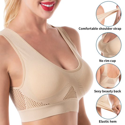 Women's Unwired Bras Wireless S-6XL Plus Size Backless Push Up Seamless Mesh Top Bra Non Bones Frame Sports Bras The Clothing Company Sydney