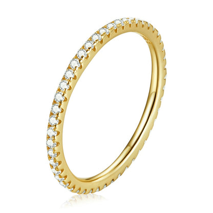 925 Sterling Silver CZ Simulated Diamond Stackable Ring Platinum Plated Eternity Bands for Women The Clothing Company Sydney