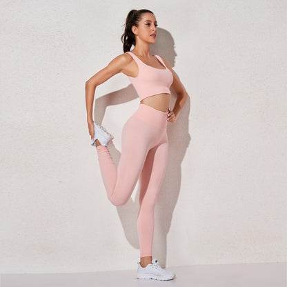2 Piece High Waist Sports Legging Gym Women's sportswear Seamless Fitness Yoga Suit High Stretchy Workout Padded Sports Bra Leggings Set The Clothing Company Sydney