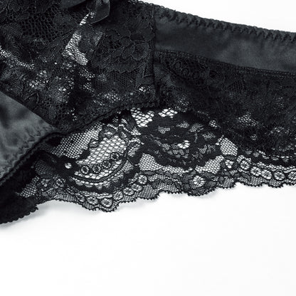 Ultra-Thin Gathered Plus Size Bowknot Floral Underwear Lace Strap Bra + Panties + Garte 3 Piece set The Clothing Company Sydney
