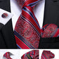 Designer Wedding Men's Tie Red  Solid Striped Paisley Neckties For Men Business Hanky Cufflinks Tie Set The Clothing Company Sydney
