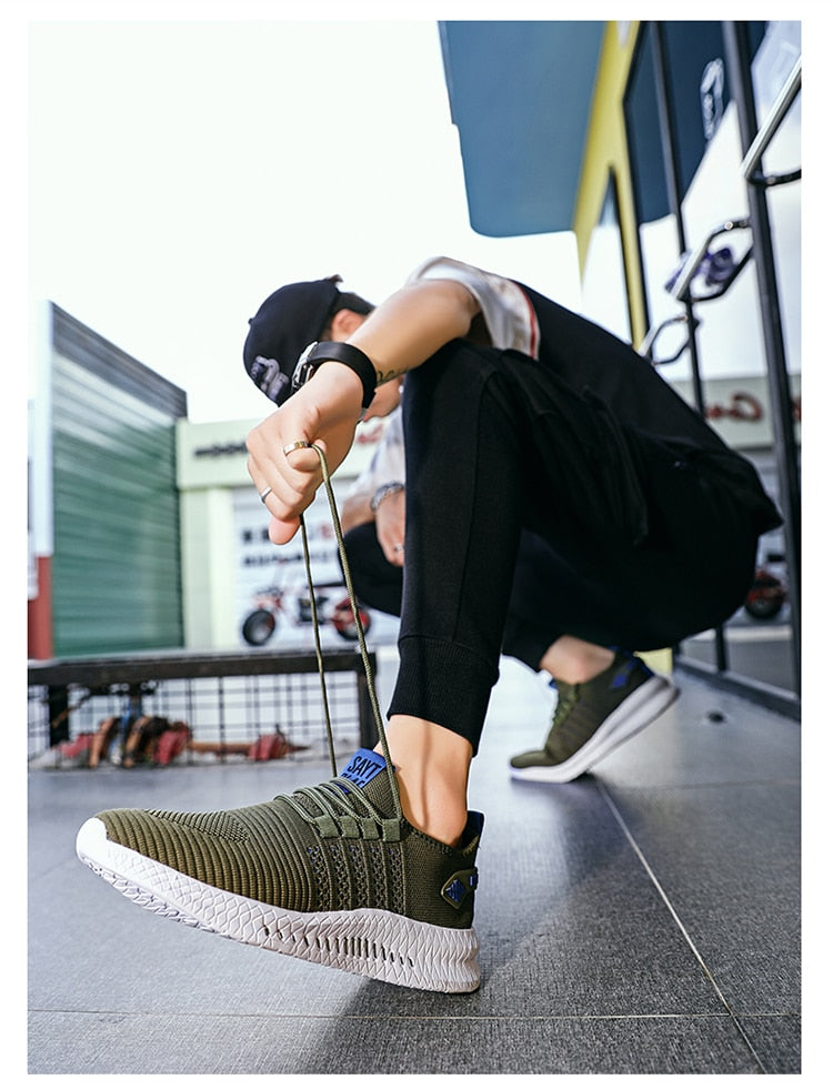 Men's Sneakers Shoes Lightweight Breathable Running Walking Yoga Sports Footwear Soft Sole Lace-up Shoes The Clothing Company Sydney