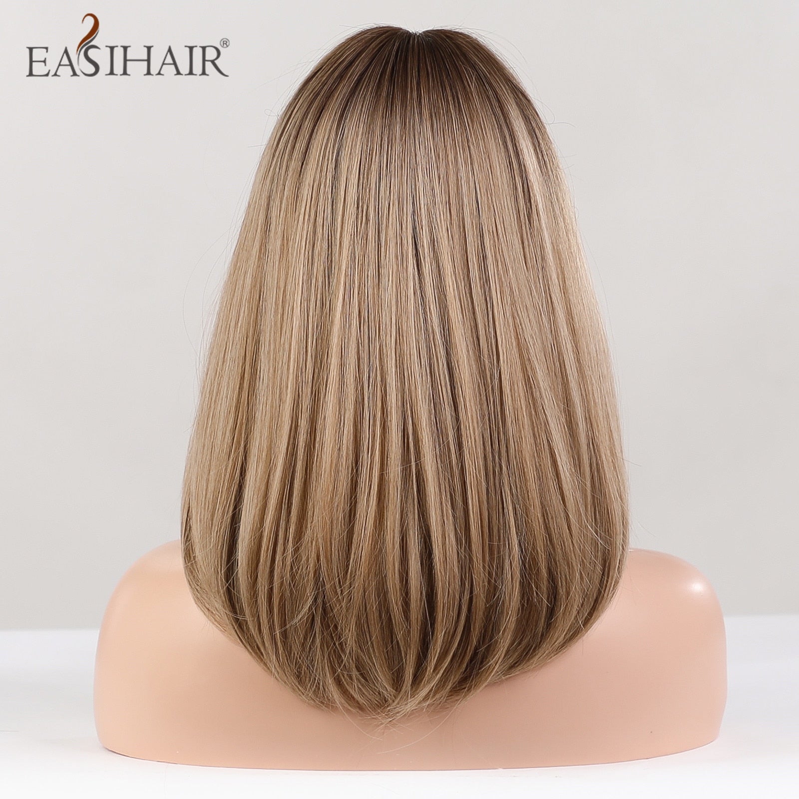 Short Straight Bob Wigs with Bang Golden Brown Natural Synthetic Hair for Women Daily Cosplay Heat Resistant Fiber Wigs The Clothing Company Sydney