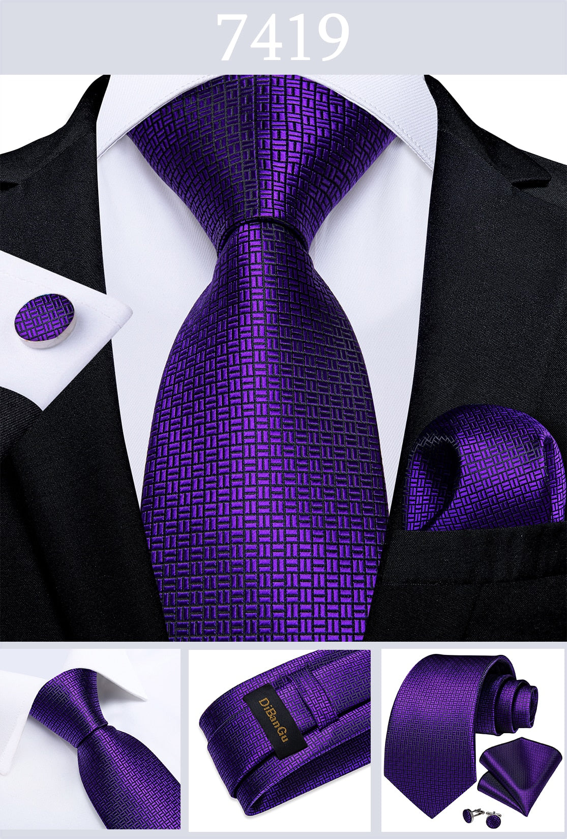 Men Purple Floral Paisley Necktie Business Formal 100% Silk Tie Pocket Square Set For Wedding Party The Clothing Company Sydney
