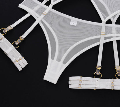 4 Piece Lingerie Underwear Bra Garters Brief Sets Transparent Lace Seamless Panties Set The Clothing Company Sydney