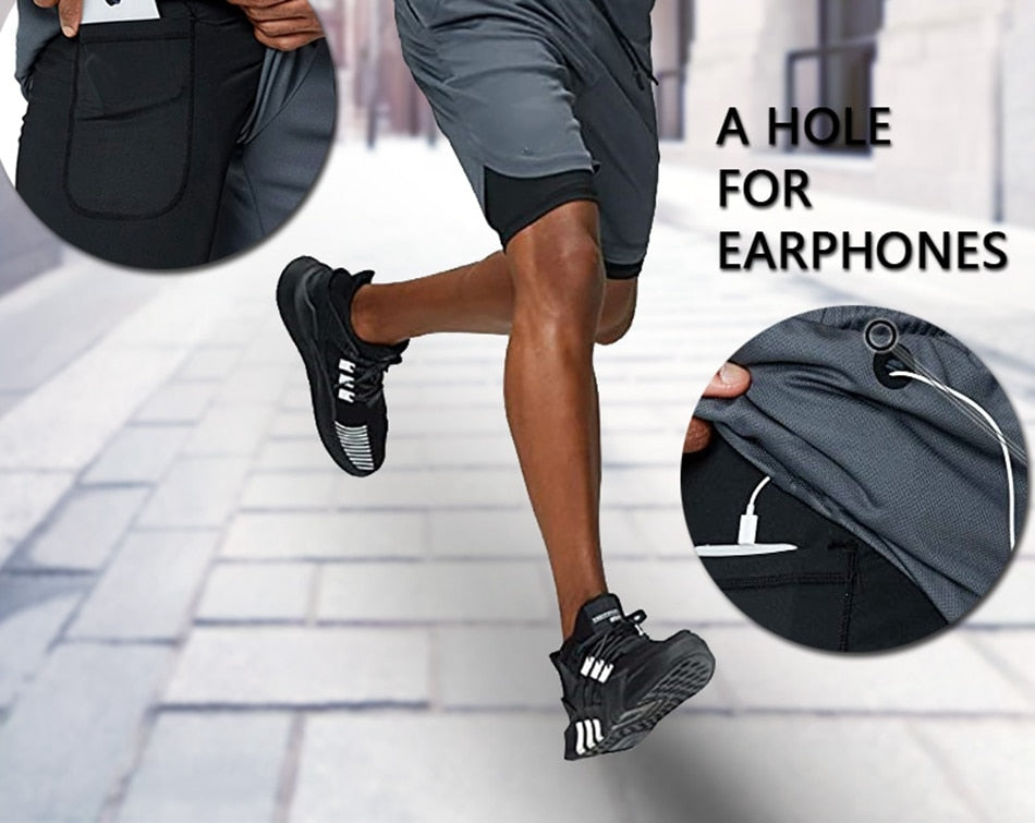 Men's Running Shorts Fitness Gym Training Sports Shorts Quick Dry Workout Gym Sport Jogging Double Deck Summer Shorts The Clothing Company Sydney