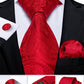 Designer Wedding Men's Tie Red  Solid Striped Paisley Neckties For Men Business Hanky Cufflinks Tie Set The Clothing Company Sydney