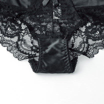 Ultra-Thin Gathered Plus Size Bowknot Floral Underwear Lace Strap Bra + Panties + Garte 3 Piece set The Clothing Company Sydney