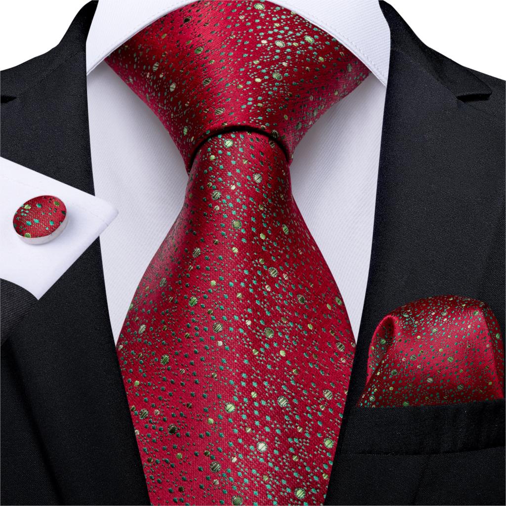 Designer Wedding Men's Tie Red  Solid Striped Paisley Neckties For Men Business Hanky Cufflinks Tie Set The Clothing Company Sydney