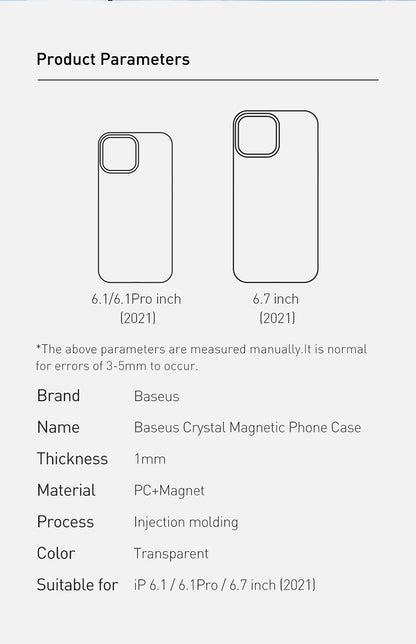 Transparent Magnetic Phone Case for iPhone 13 Pro Max 13pro Wireless Charging Cover iPhone 12 12 Pro Max Magnet Case The Clothing Company Sydney