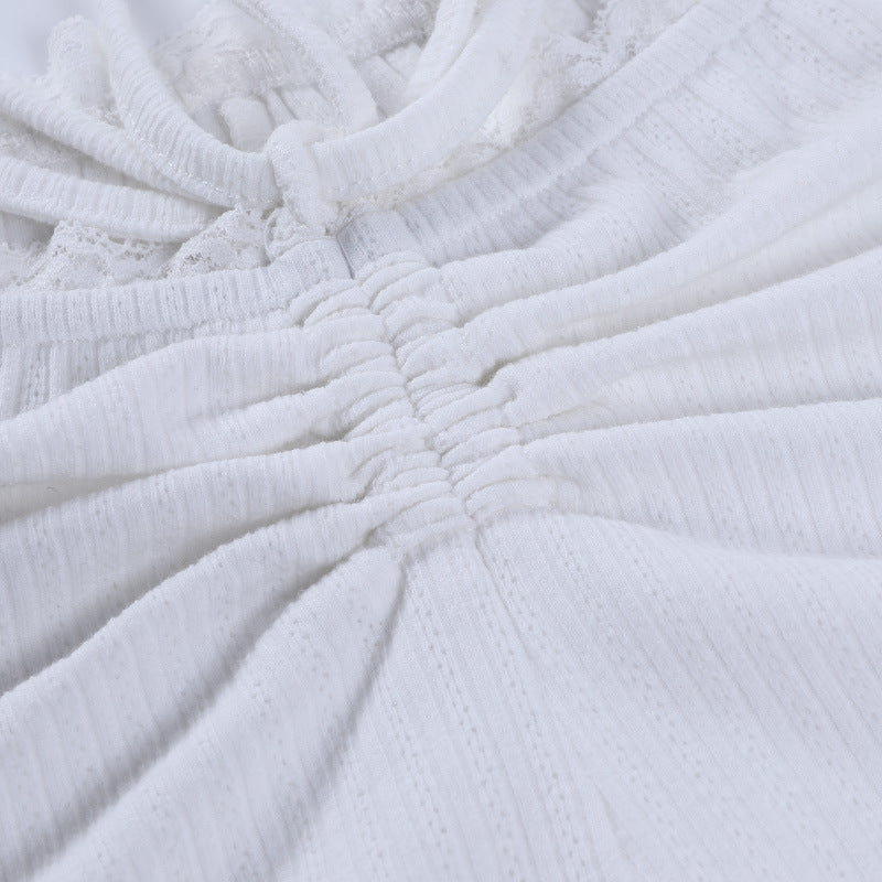 Summer Lace Suits Fashion Solid Tracksuit V-neck Costume Two Pieces (Tops+Shorts) Outwear Sets The Clothing Company Sydney