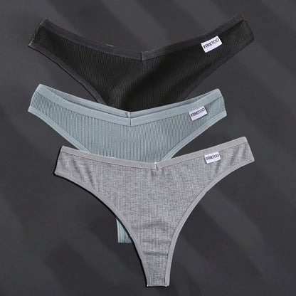 3 Pack G-string Panties Cotton Underwear Underpants Thong Solid Color Pantys Lingerie Briefs The Clothing Company Sydney