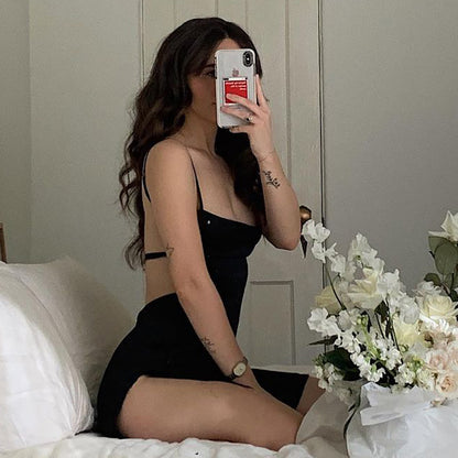 Summer Backless Strap Dress White Short Robe Beach Party Vacation Casual Fairy Sundress Mini Dress The Clothing Company Sydney