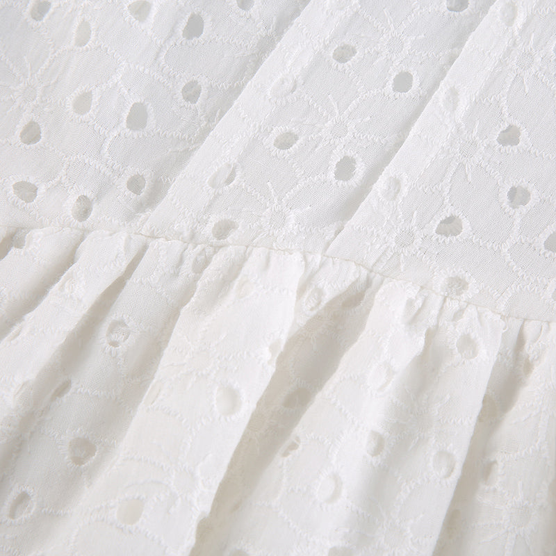 Hook Flower Mini Deep V Neck Vintage Puff Sleeve Short Summer Dress Boho Beach Sundress The Clothing Company Sydney