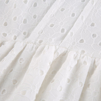 Hook Flower Mini Deep V Neck Vintage Puff Sleeve Short Summer Dress Boho Beach Sundress The Clothing Company Sydney