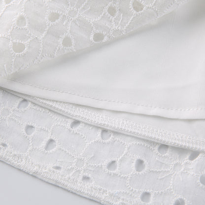 Hook Flower Mini Deep V Neck Vintage Puff Sleeve Short Summer Dress Boho Beach Sundress The Clothing Company Sydney