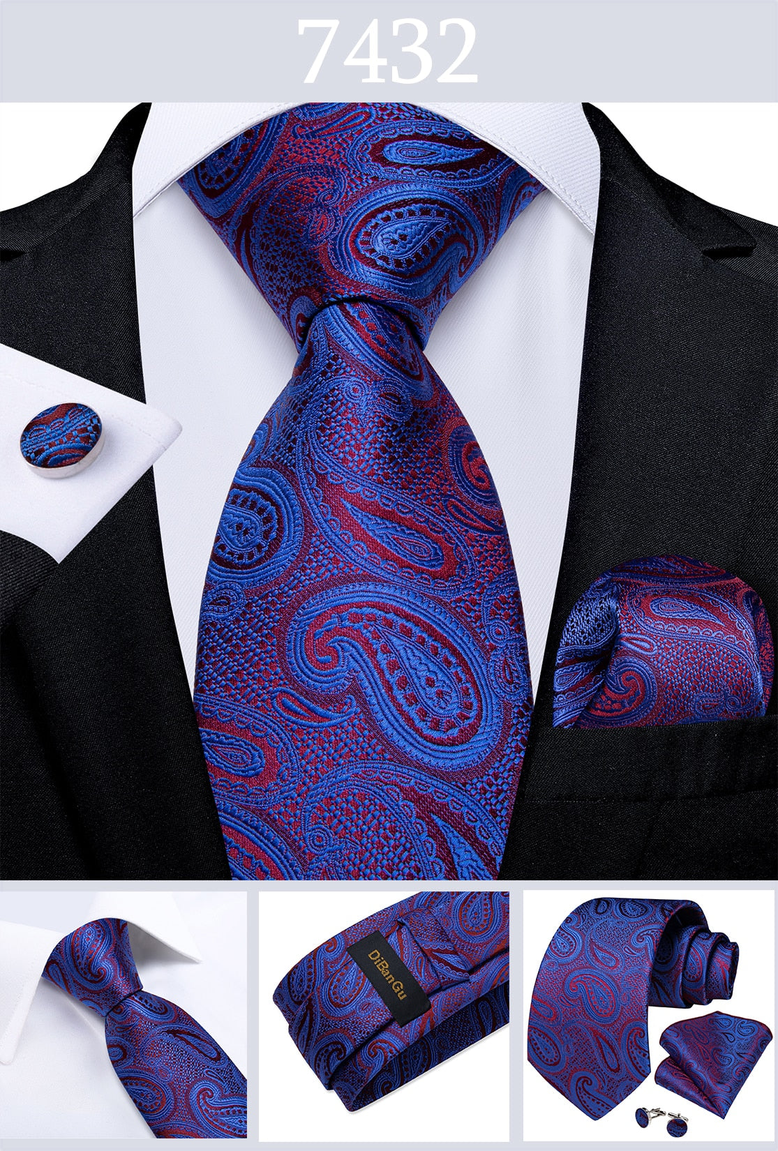 Men Purple Floral Paisley Necktie Business Formal 100% Silk Tie Pocket Square Set For Wedding Party The Clothing Company Sydney