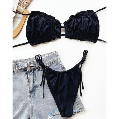 2 Piece Bikinis Thong Swimwear Swimsuit String Brazilian Bikini Solid Beachwear Summer Bikini Set The Clothing Company Sydney