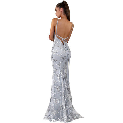 Cosy Dress Latest Party Cocktai Prom V-Neck Backless Spaghetti Strap Sleeveless Sequined Wedding Maxi Formal The Clothing Company Sydney