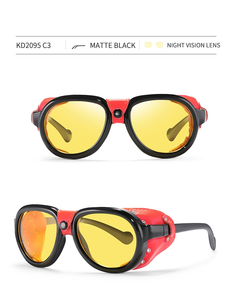 Luxury Steampunk Pilot Sunglasses Men and Women Shield Glasses UV400 Protection The Clothing Company Sydney