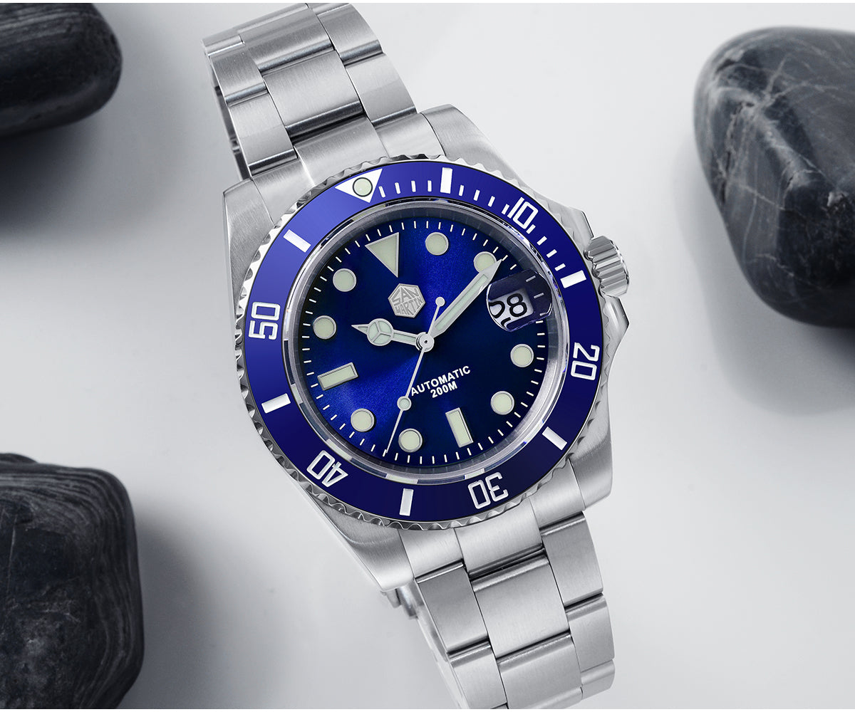 San Martin 40.5mm Water Ghost V3 Sub Diver Luxury Men's NH35 Automatic Mechanical Business Wristwatches Sapphire 20Bar Watch The Clothing Company Sydney
