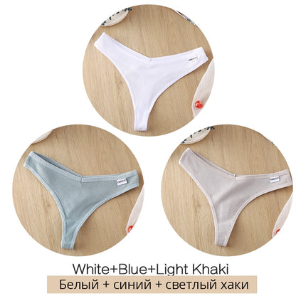 3 pack/Set Women's Cotton Mix Thongs Panties Low Waist G-String Briefs Ladies Brazilian Lingerie Girls Breathable Intimates The Clothing Company Sydney