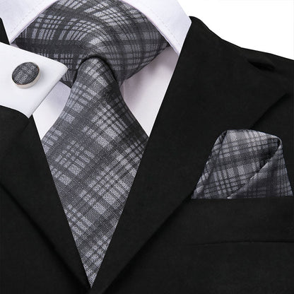 3 Piece Business Classic Blue Black Striped Solid Neck Tie Necktie Pocket Square Cufflinks Wedding Party Silk Tie Set The Clothing Company Sydney