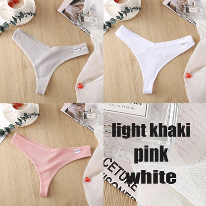 3 Pack 8 Colors Thong G-String Cotton Mix Thongs Panties V Waist Underpants Pantys Lingerie The Clothing Company Sydney