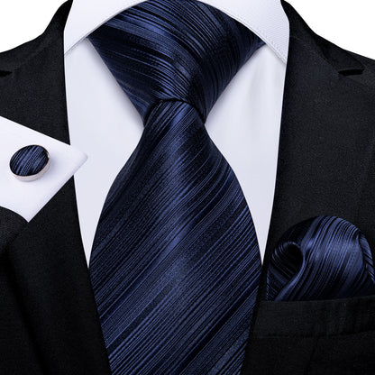 Classic 100% Silk Men's Ties 8cm Blue Plaid Dot Striped Business Necktie Handkerchief Wedding Party Tie Set The Clothing Company Sydney