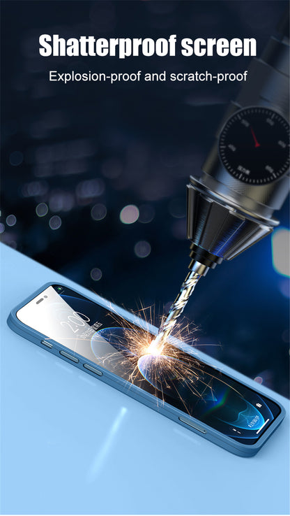 2 Piece Front Tempered Glass + Matte Back Cover For iPhone 12 13 Mini 11 Pro XS Max X XR 360 Full Protection Ultra Thin Shockproof Case The Clothing Company Sydney