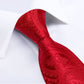 Designer Wedding Men's Tie Red  Solid Striped Paisley Neckties For Men Business Hanky Cufflinks Tie Set The Clothing Company Sydney