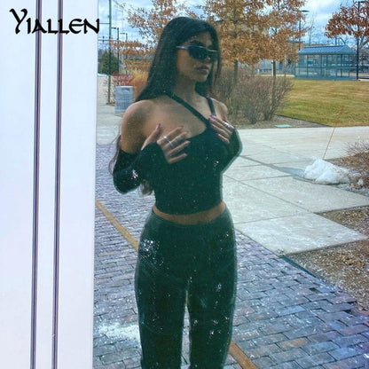 Autumn Fashion Casual Slim Solid Removable Sleeves Halter T Shirt For Women's New Streetwear Wild Basic Top The Clothing Company Sydney